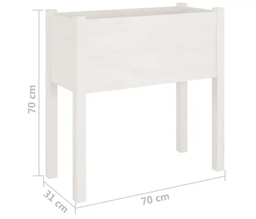 Dārza Puķu Kastes, 2 Gab., 70X31X70 Cm, Balts Priedes Masīvkoks Vidaxl