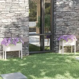 Dārza Puķu Kastes, 2 Gab., 70X31X70 Cm, Balts Priedes Masīvkoks Vidaxl