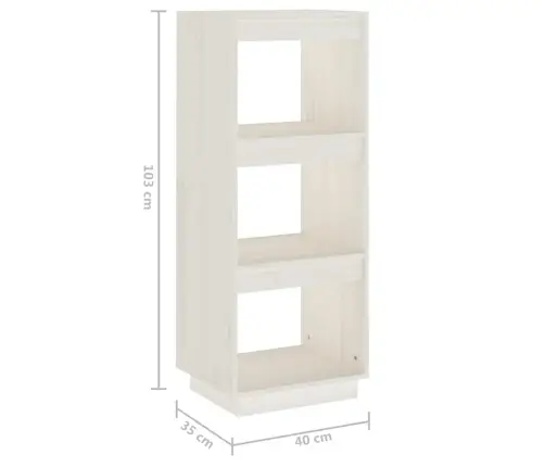 Grāmatu Plaukts, Balts, 40X35X103 Cm, Priedes Masīvkoks Vidaxl