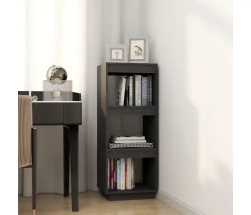 Grāmatu Plaukts, Pelēks, 40X35X103 Cm, Priedes Masīvkoks Vidaxl