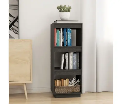 Grāmatu Plaukts, Pelēks, 40X35X103 Cm, Priedes Masīvkoks Vidaxl