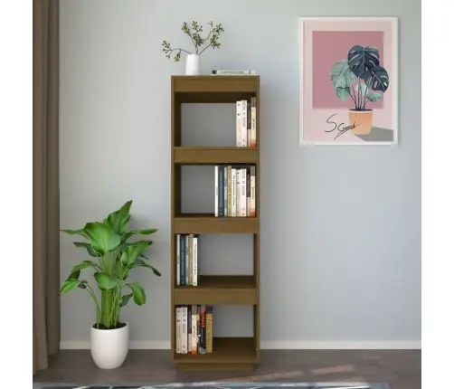 Grāmatu Plaukts, Medus Brūns, 40X35X135 Cm, Priedes Masīvkoks Vidaxl