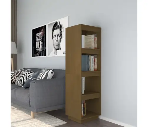 Grāmatu Plaukts, Medus Brūns, 40X35X135 Cm, Priedes Masīvkoks Vidaxl