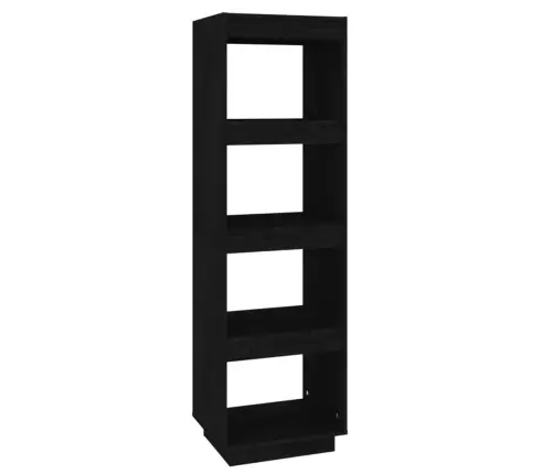 Grāmatu Plaukts, Melns, 40X35X135 Cm, Priedes Masīvkoks Vidaxl