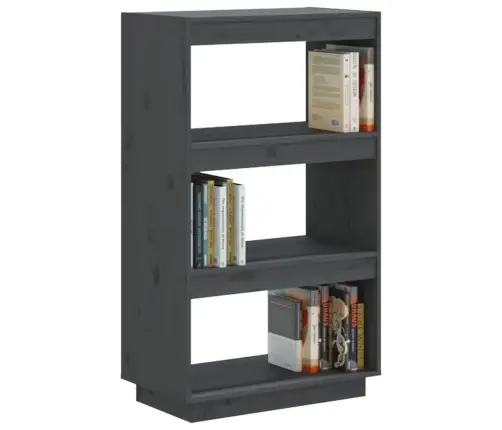 Grāmatu Plaukts, Pelēks, 60X35X103 Cm, Priedes Masīvkoks Vidaxl