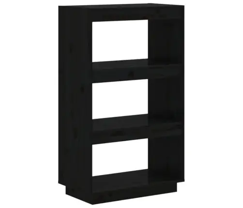 Raamaturiiul/Ruumijagaja, Must, 60X35X103 cm Täismännipuit