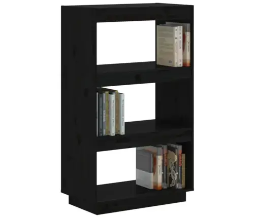 Raamaturiiul/Ruumijagaja, Must, 60X35X103 cm Täismännipuit