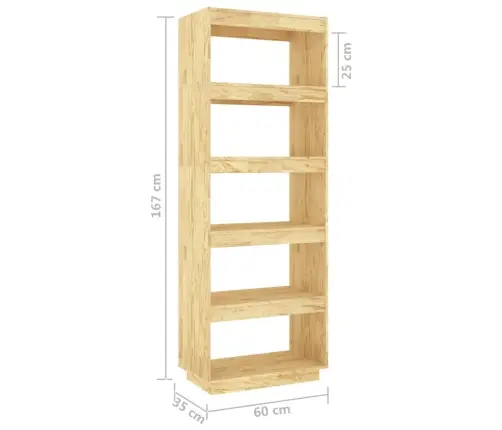 Spintelė Knygoms/Kambario Pertvara, 60X35X167cm Pušies Masyvas