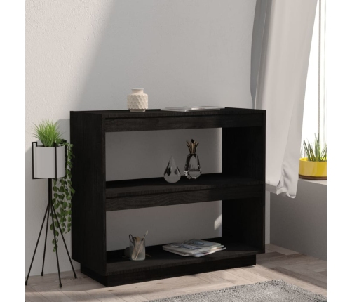 Grāmatu Plaukts, Melns, 80X35X71 Cm, Priedes Masīvkoks Vidaxl