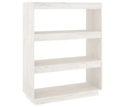 Grāmatu Plaukts, Balts, 80X35X103 Cm, Priedes Masīvkoks Vidaxl