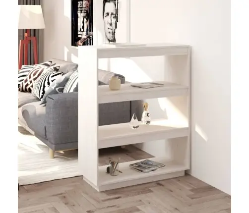 Grāmatu Plaukts, Balts, 80X35X103 Cm, Priedes Masīvkoks Vidaxl