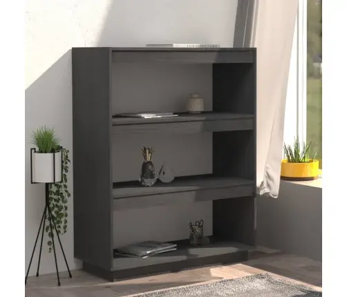 Spintelė Knygoms/Kambario Pertvara, Pilka, 80X35X103cm Pušis