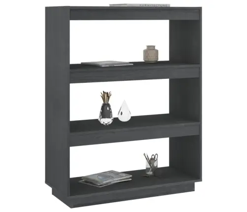 Spintelė Knygoms/Kambario Pertvara, Pilka, 80X35X103cm Pušis