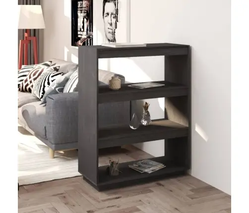 Spintelė Knygoms/Kambario Pertvara, Pilka, 80X35X103cm Pušis