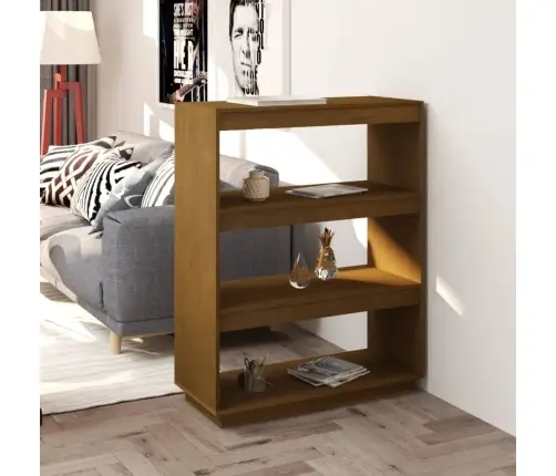 Grāmatu Plaukts, Medus Brūns, 80X35X103 Cm, Priedes Koks Vidaxl