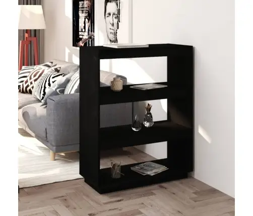 Grāmatu Plaukts, Melns, 80X35X103 Cm, Priedes Masīvkoks Vidaxl