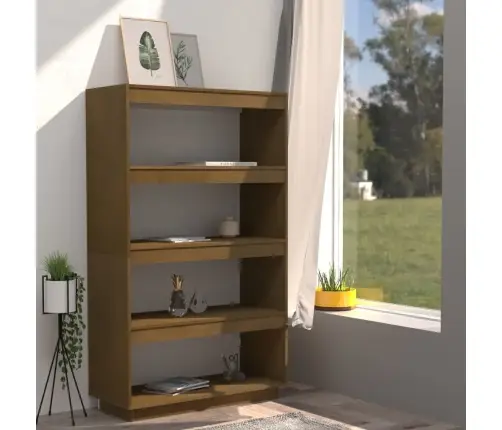 Grāmatu Plaukts, Medus Brūns, 80X35X135 Cm, Priedes Koks Vidaxl