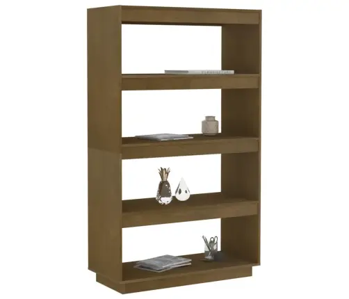 Grāmatu Plaukts, Medus Brūns, 80X35X135 Cm, Priedes Koks Vidaxl