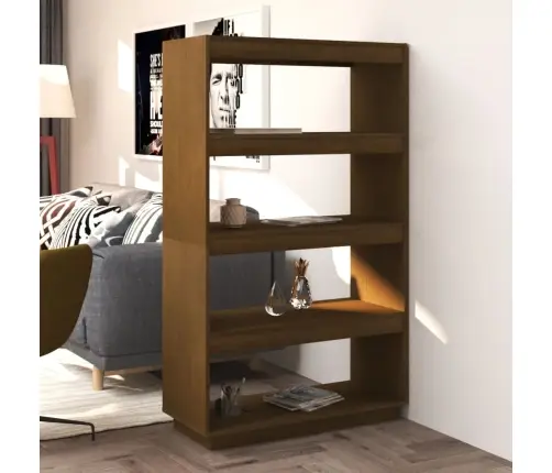 Grāmatu Plaukts, Medus Brūns, 80X35X135 Cm, Priedes Koks Vidaxl