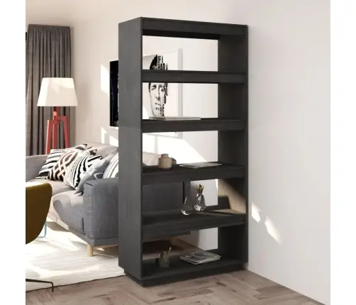 Spintelė Knygoms/Kambario Pertvara, Pilka, 80X35X167cm Pušis Spintelė Knygoms/Kambario Pertvara, Pilka, 80X35X167cm Pušis