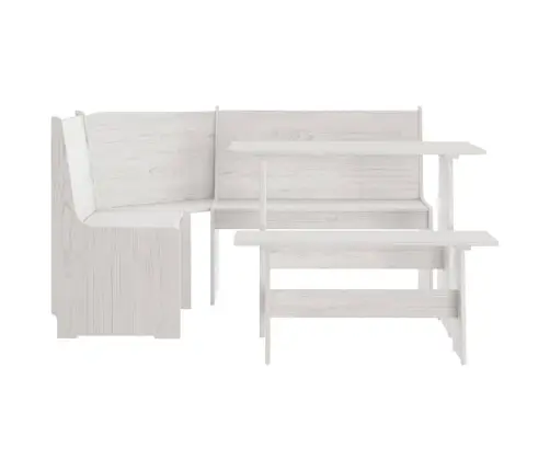 3-Osaline Söögilauakomplekt "Reine", Valge, Männipuit