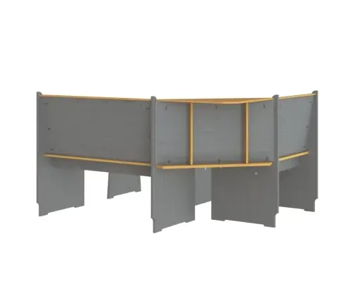 3-Daļīgs Pusdienu Mēbeļu Komplekts Reine, Medus Brūna Un Pelēka Vidaxl