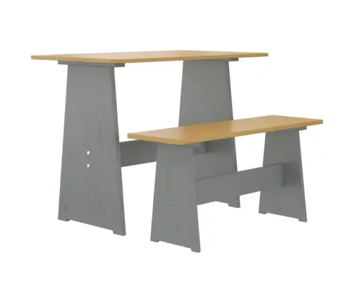 3-Daļīgs Pusdienu Mēbeļu Komplekts Reine, Medus Brūna Un Pelēka Vidaxl