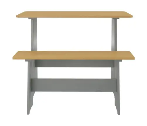 3-Daļīgs Pusdienu Mēbeļu Komplekts Reine, Medus Brūna Un Pelēka Vidaxl