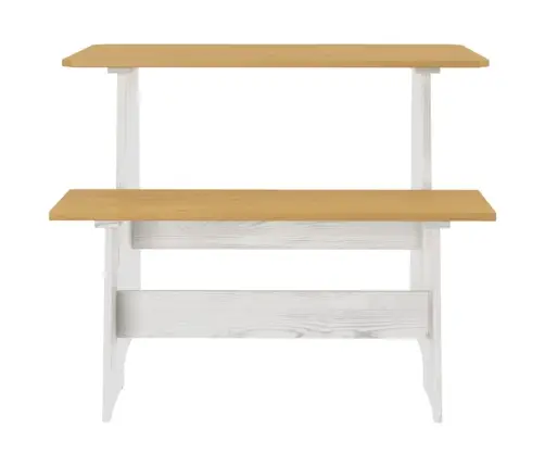 3-Osaline Söögilauakomplekt "Reine" Meekarva Ja Valge Männipuit