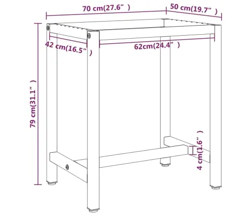 Tööpingi Raam, Must Ja Matt Punane, 70X50X79 cm Metall