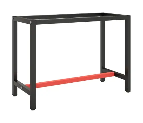 Darbagalda Rāmis, 110X50X79 Cm, Matēts, Melns, Sarkans, Metāls Vidaxl