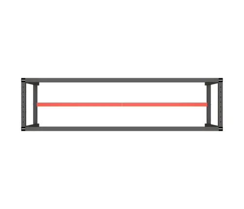 Tööpingi Raam, Matt Must Ja Matt Punane, 210X50X79 cm Metall