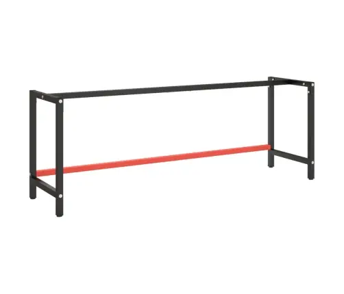 Darbagalda Rāmis, 220X57X79Cm, Matēts, Melns Ar Sarkanu, Metāls Vidaxl