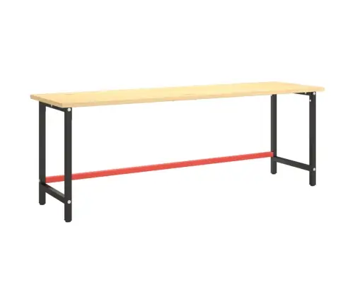 Darbagalda Rāmis, 220X57X79Cm, Matēts, Melns Ar Sarkanu, Metāls Vidaxl