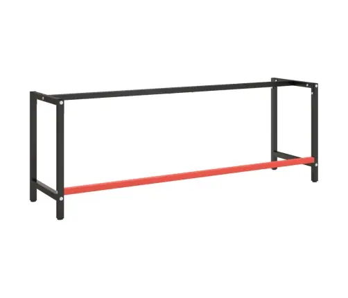 Darbagalda Rāmis, 220X57X79Cm, Matēts, Melns Ar Sarkanu, Metāls Vidaxl