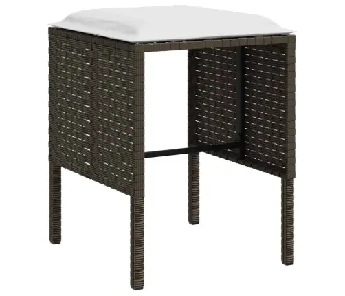 5-Daļīgs Stūra Dārza Dīvānu Komplekts Ar Matračiem, Brūns Pe Vidaxl