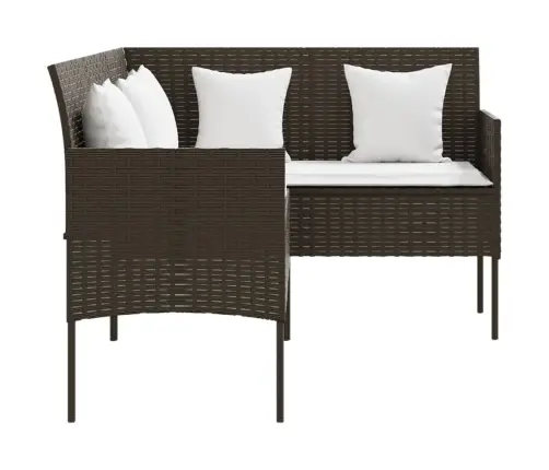 Sofos Komplektas Su Pagalvėlėmis, 5 Dalių, Rudas, Poliratanas