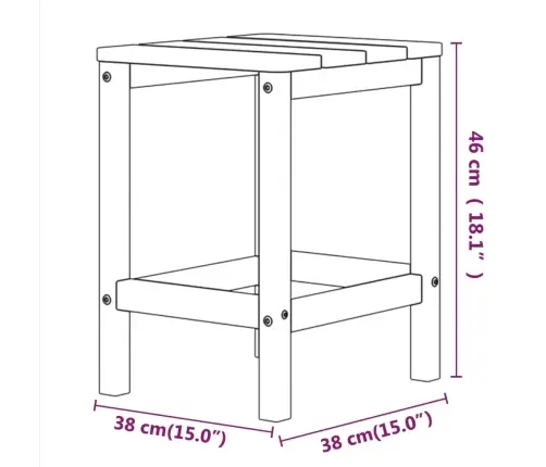 Aialaud Adirondack, Valge, 38 X 38 X 46 cm Hdpe