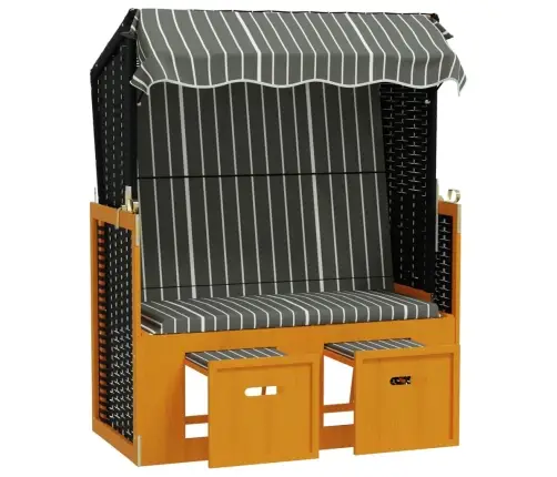 Rannatool Varikatusega, Polürotang Ja Puit Must/Hall