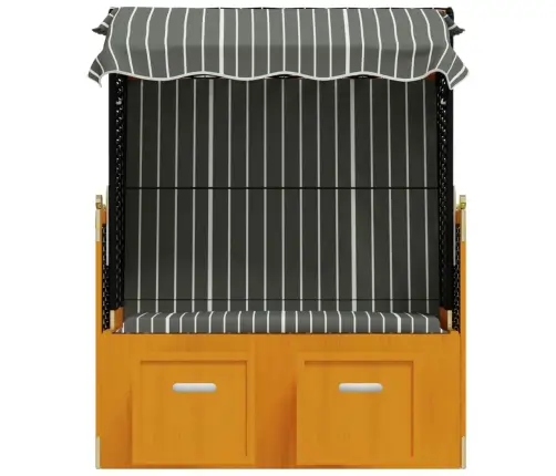 Rannatool Varikatusega, Polürotang Ja Puit Must/Hall