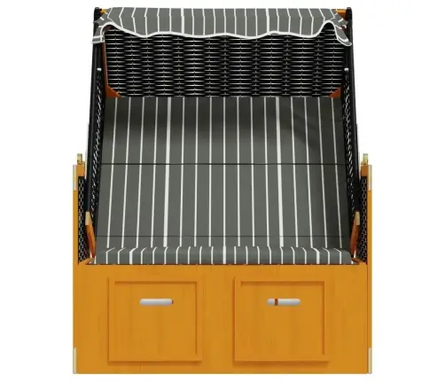 Rannatool Varikatusega, Polürotang Ja Puit Must/Hall