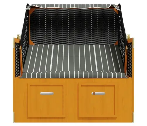 Rannatool Varikatusega, Polürotang Ja Puit Must/Hall