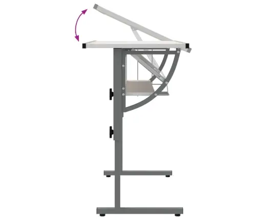 Rokdarbu Galds, 110X53X(58-87) Cm, Inženierijas Koks, Tērauds Vidaxl