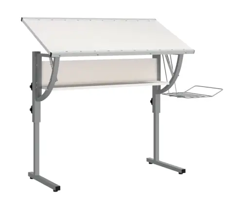 Rokdarbu Galds, 110X53X(58-87) Cm, Inženierijas Koks, Tērauds Vidaxl