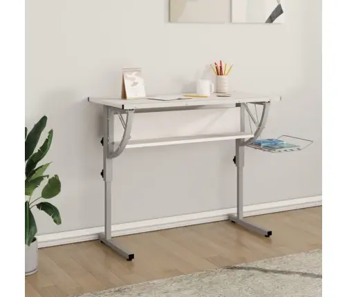 Rokdarbu Galds, 110X53X(58-87) Cm, Inženierijas Koks, Tērauds Vidaxl