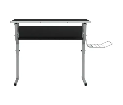 Rokdarbu Galds, 110X53X(58-87) Cm, Inženierijas Koks, Melns Vidaxl