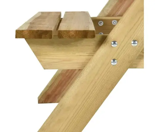 Piknika Galds Ar Soliem, 110X123X73 Cm, Impregnēts Priedes Koks Vidaxl