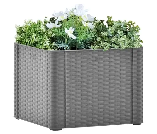 Dārza Puķu Kaste, Pašlaistīšanas Sistēma, Pelēka, 43X43X33 Cm Vidaxl