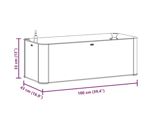 Dārza Puķu Kaste, Pašlaistīšanas Sistēma, Pelēka, 100X43X33 Cm Vidaxl