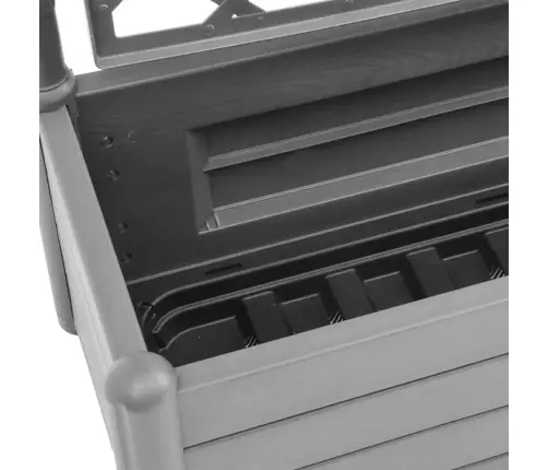 Dārza Puķu Kaste Ar Špaleru, 100X43X142 Cm, Akmens Pelēka, Pp Vidaxl